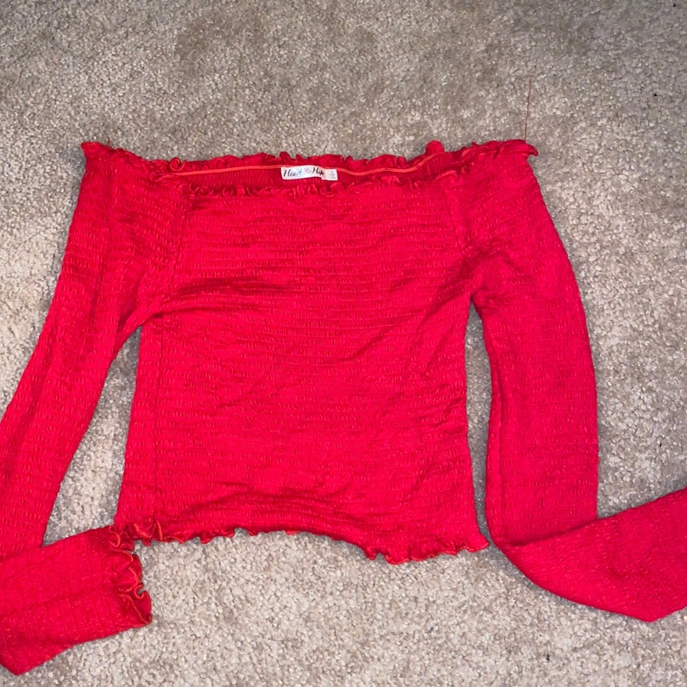 Red off the shoulder top